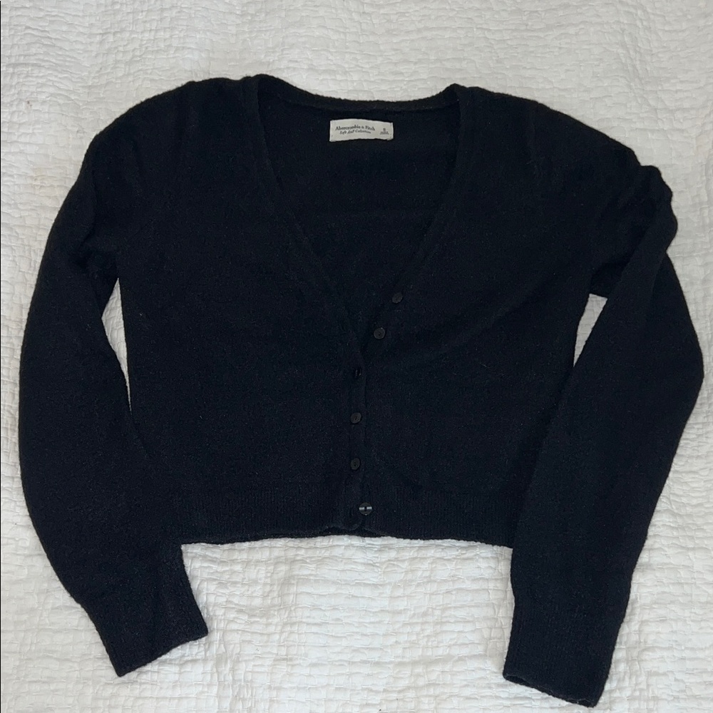 Abercrombie & Fitch Black Button-Up Cardigan